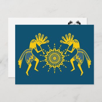 Native Americans Culture - Sun Dancing Kokopelli 6 Postcard by SpiritEnergyToGo at Zazzle