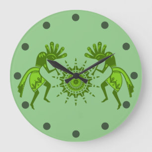 Native Americans Culture - Sun Dancing Kokopelli 7 Large Clock