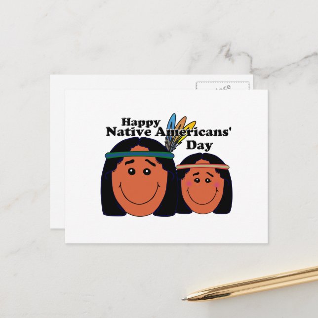 Native Americans' Day Postcard (Front/Back In Situ)