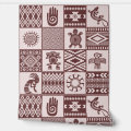 Native Americans Ethnic Symbols Brown Pattern Wallpaper | Zazzle