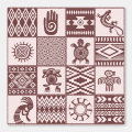 Native Americans Ethnic Symbols Brown Pattern Wallpaper | Zazzle