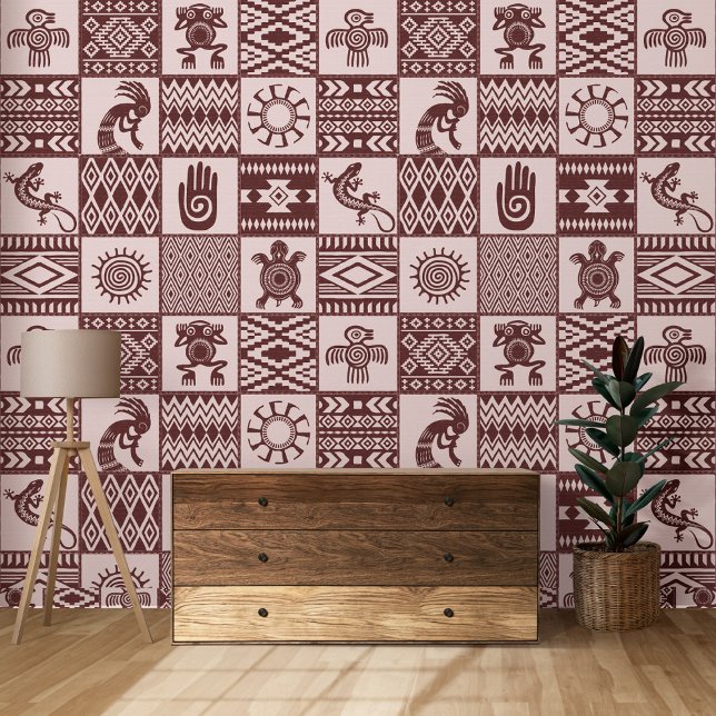 Native Americans Ethnic Symbols Brown Pattern Wallpaper (Creator Uploaded)