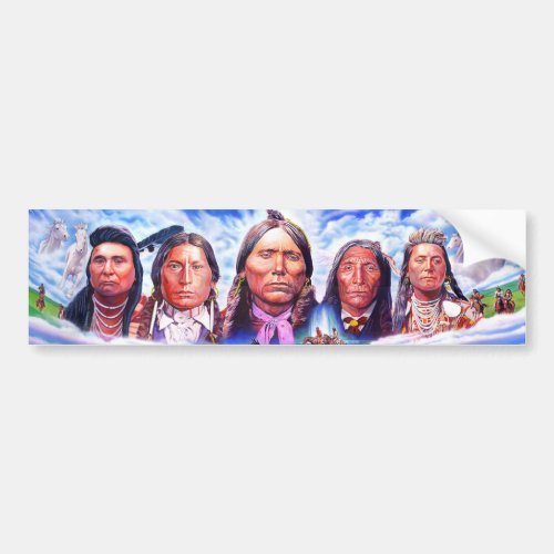 Native Americans Famous Indian Chiefs Painting Bumper Sticker