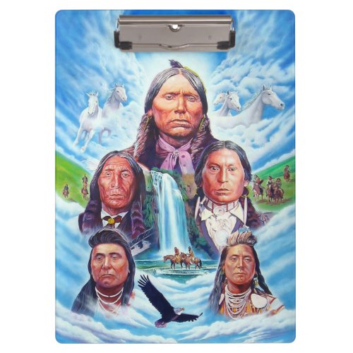 Native Americans Famous Indian Chiefs Painting Clipboard