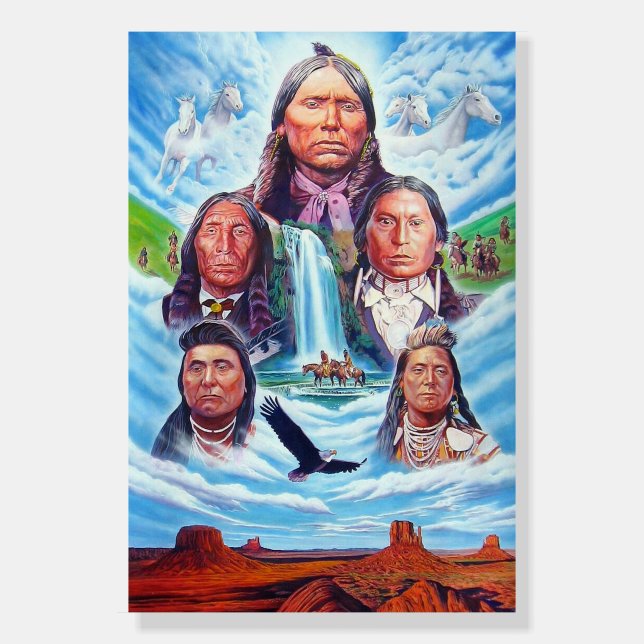 Native Americans Famous Indian Chiefs Painting Foam Board (Front)