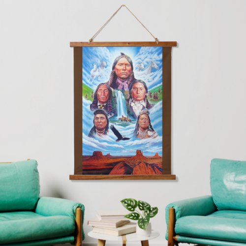 Native Americans Famous Indian Chiefs Painting Hanging Tapestry