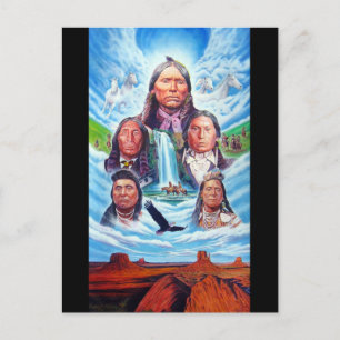 Native Americans Famous Indian Chiefs Painting Postcard