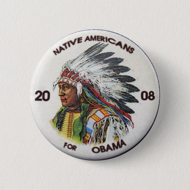 Native Americans for Obama Button (Front)