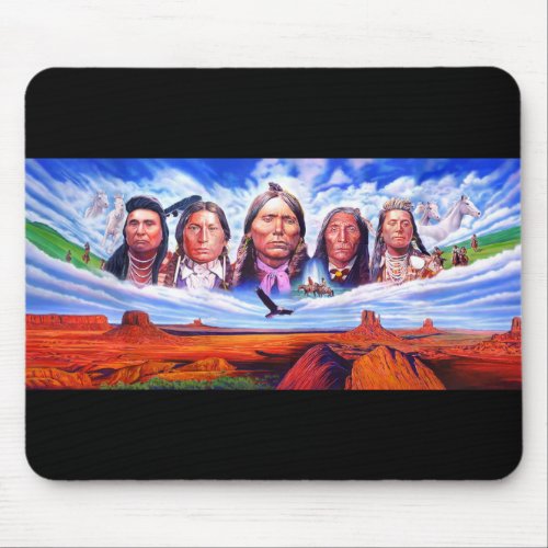 Native Americans Indian Chiefs Custom Add Text Mouse Pad