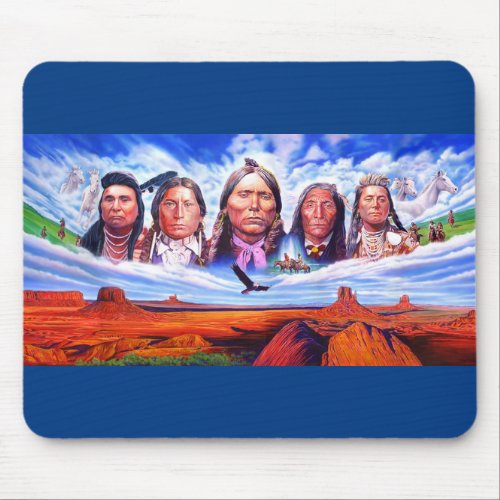 Native Americans Indian Chiefs Customizable Mouse Pad