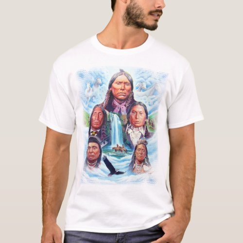Native Americans Indian Chiefs Mens Basic White T_Shirt