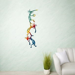 Native Americans Kokopelli - Acrobats Trio 1 Wall Decal