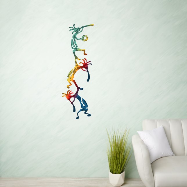 Native Americans Kokopelli - Acrobats Trio 1 Wall Decal (Living Room)