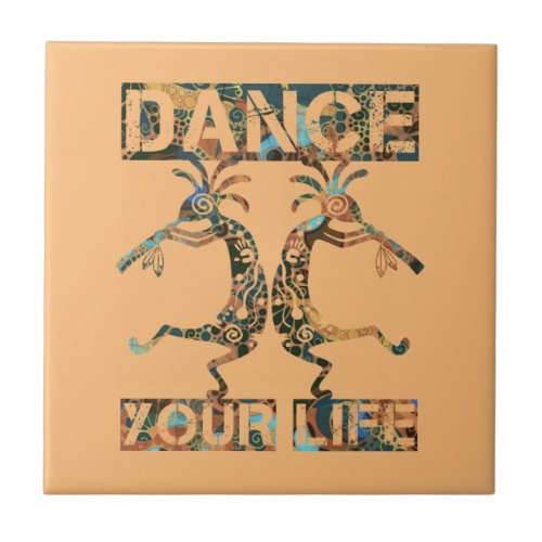 Native Americans Kokopelli _ Dance Your Life 1 Ceramic Tile