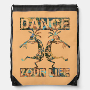 Native Americans Kokopelli - Dance Your Life 1 Drawstring Bag