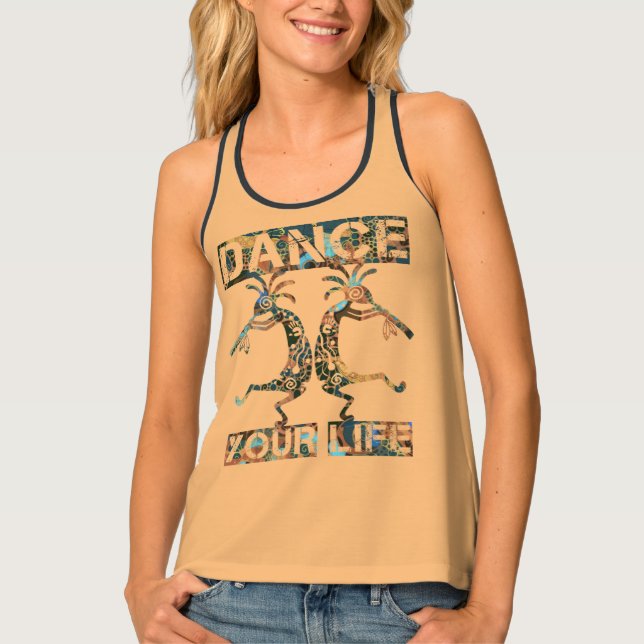 Native Americans Kokopelli - Dance Your Life 1 Tank Top (Front)