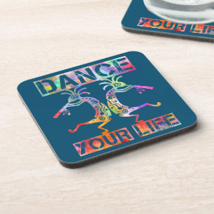Native Americans Kokopelli - Dance Your Life 3 Beverage Coaster
