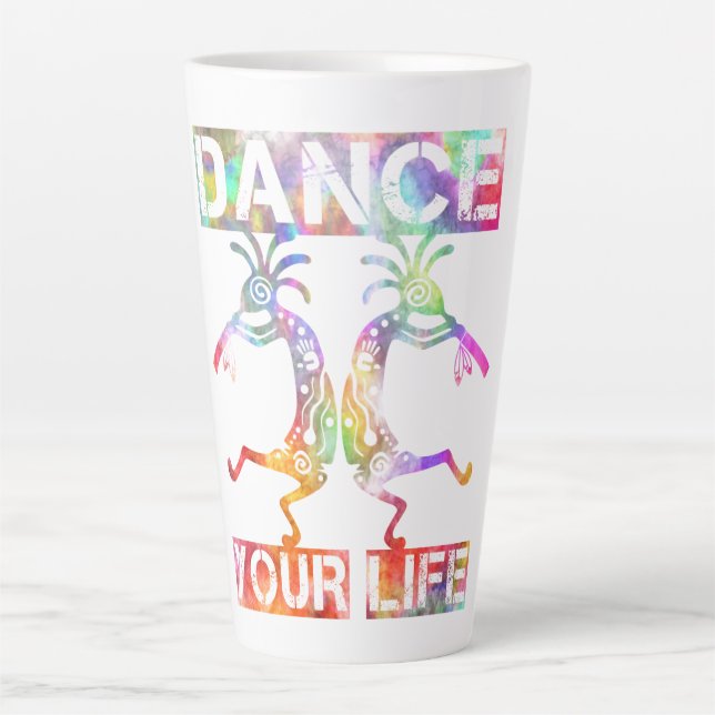 Native Americans Kokopelli - Dance Your Life 3 Latte Mug (Front)