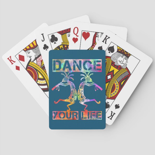 Native Americans Kokopelli - Dance Your Life 3 Poker Cards (Back)