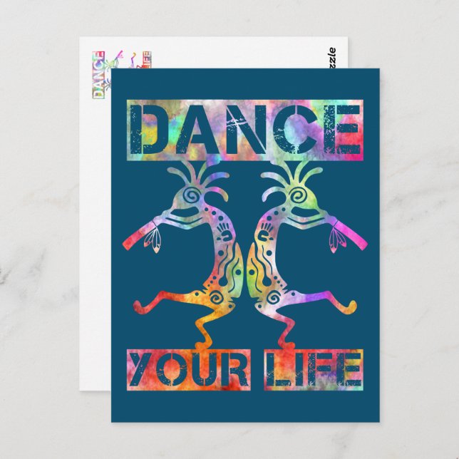 Native Americans Kokopelli - Dance Your Life 3 Postcard (Front/Back)