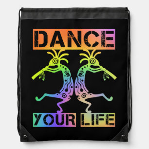 Native Americans Kokopelli - Dance Your Life 4 Drawstring Bag