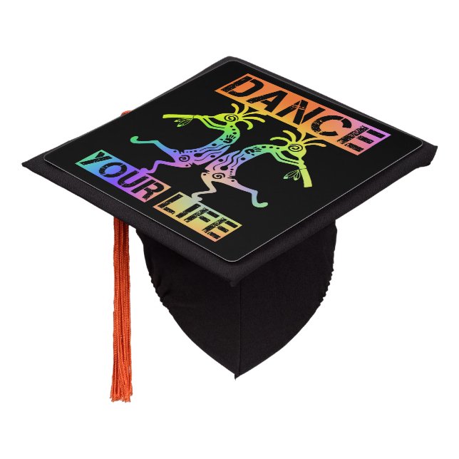 Native Americans Kokopelli - Dance Your Life 4 Graduation Cap Topper (Angled)