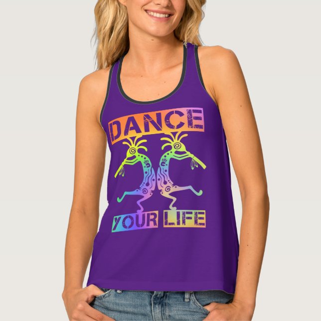Native Americans Kokopelli - Dance Your Life 4 Tank Top (Front)