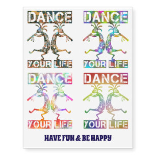Native Americans Kokopelli - Dance Your Life Mix Temporary Tattoos