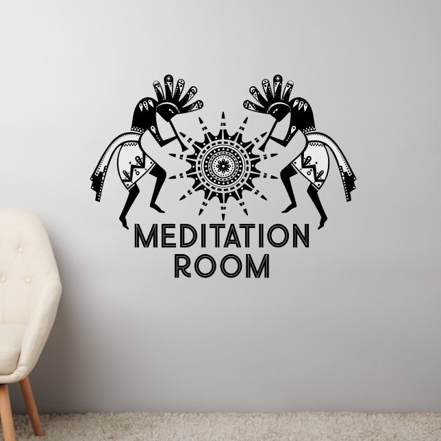 Native Americans Kokopelli Duo - Sun Dancing 1 DIY Wall Decal (Living Room 2)