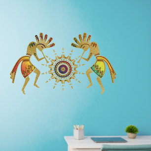 Native Americans Kokopelli Duo - Sun Dancing 3 Wall Decal