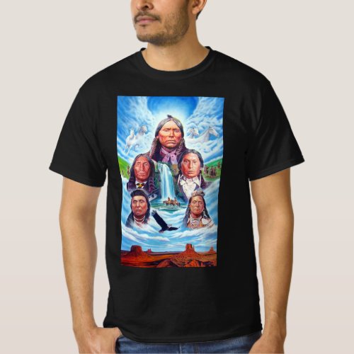 Native Americans Mens Clothing Fashion Black T_Shirt