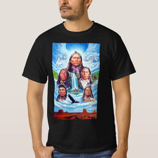 Native Americans Mens Clothing Fashion Black T-Shirt (Front)