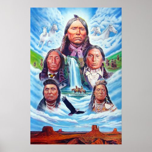 Native Americans Painting by Serdar Hizli Poster