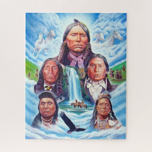 Native Americans Painting Famous Indian Chiefs Jigsaw Puzzle