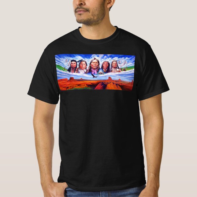 Native Americans Painting Mens Clothing Fashion T-Shirt (Front)
