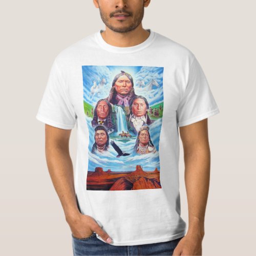 Native Americans Painting Template Mens Modern T_Shirt