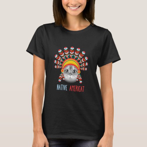 Native Americat _ Novelty Cat Humor  T_Shirt