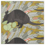 native armadillos gold fabric