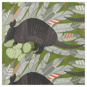 native armadillos green fabric