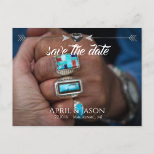 Native Arrows Save the Date Announcement Postcard