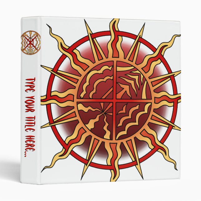 Native Art Binder Personalized Sun Spiritual Album (Front/Spine)