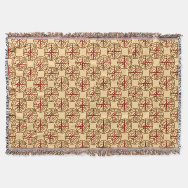 Native Art Blanket Spiritual Tribal Throw Blankets (Front)