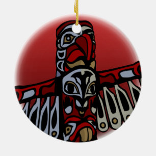Native art Decoration Custom Totem Pole Ornament