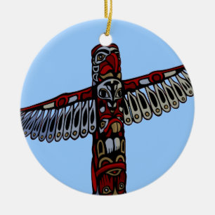 Native Art Decorations Totem Pole Ornament Souveni