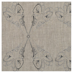 Native Art Fabric Eagle Totem Pole Tribal Fabric