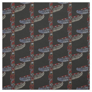 Native Art Fabric Eagle Totem Pole Tribal Fabric