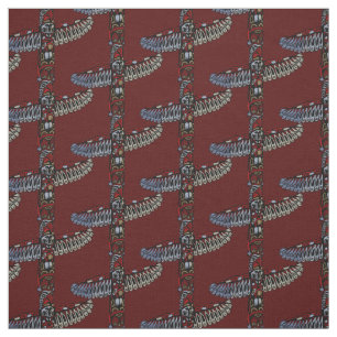 Native Art Fabric Eagle Totem Pole Tribal Fabric