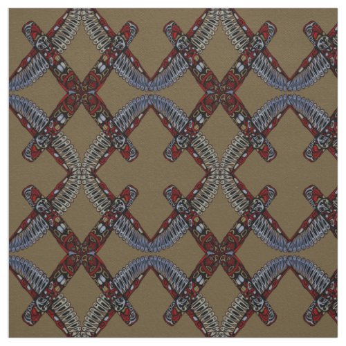 Native Art Fabric Eagle Totem Pole Tribal Fabric