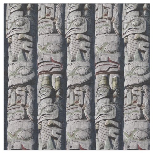 Native Art Fabric Eagle Totem Pole Tribal Fabric