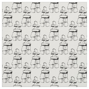 Native Art Fabric Haida Vancouver Inukshuk Fabric